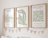 Matisse Sage Green Print Set: Minimalist Gallery Wall Art (Digital Download)