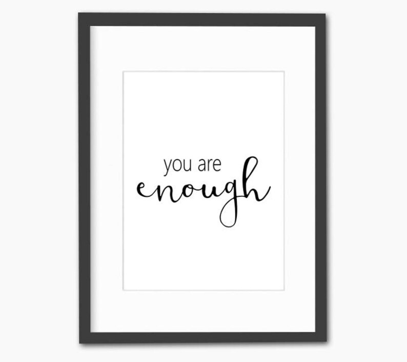 You are enough wall art inspirational her motivational wall Etsy