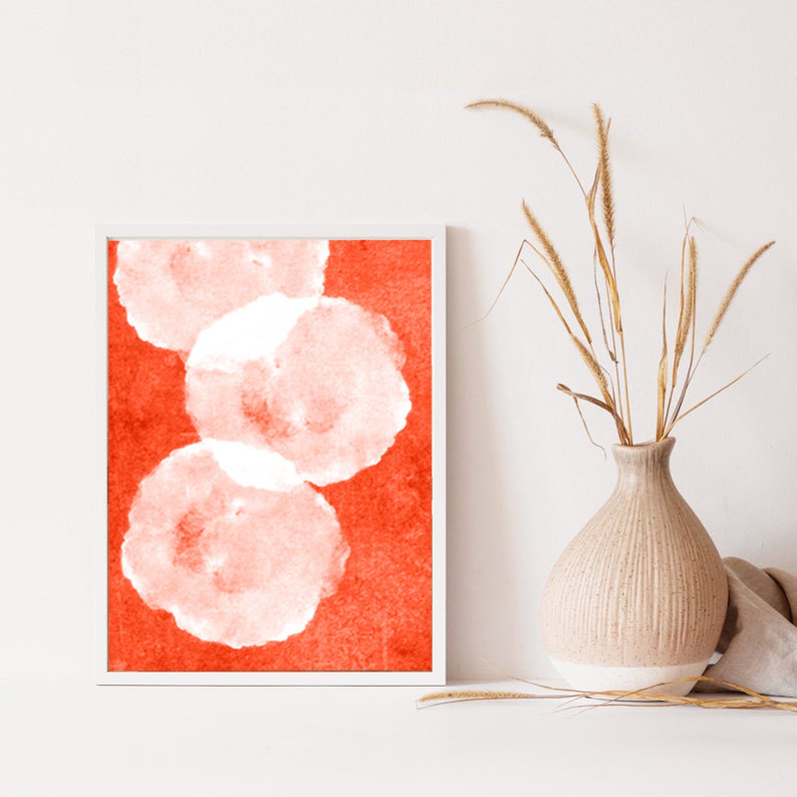 Abstract Orange Wall Art Burnt Orange Wall Art Bright Wall Etsy UK