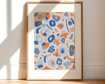 Bright and Modern Nordic Flower Wall Art  // Abstract Floral Poppy Giclée Print