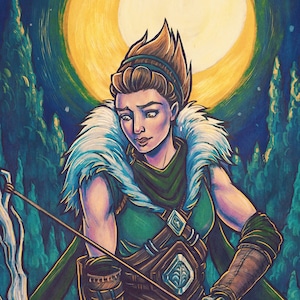 Artemis Diana 5x7 Art Print - The Moon