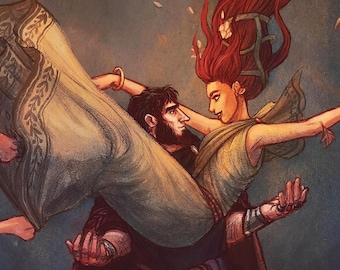 Hades and Persephone Asphodelon 8.5x11 Print - Fall