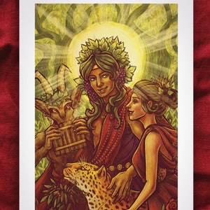 Dionysus Bacchus 5x7 9x13 Art Print - Strength
