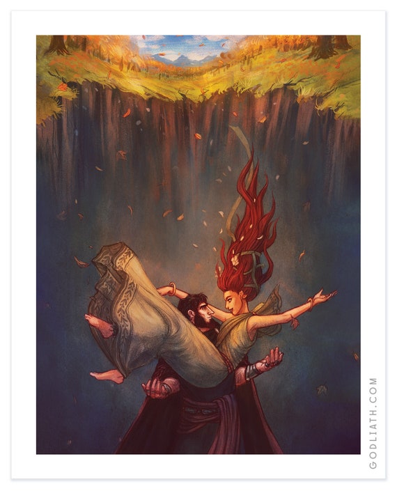 Fall Hades And Persephone Asphodelon 8x10 11x17 Art Print Etsy