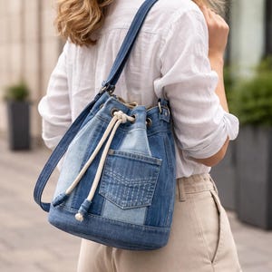 Patchwork Bucket Bag image 4