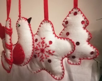 Christmas felt ornaments pack 4