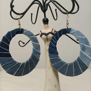 Eco-Chic Recycled Denim Earrings