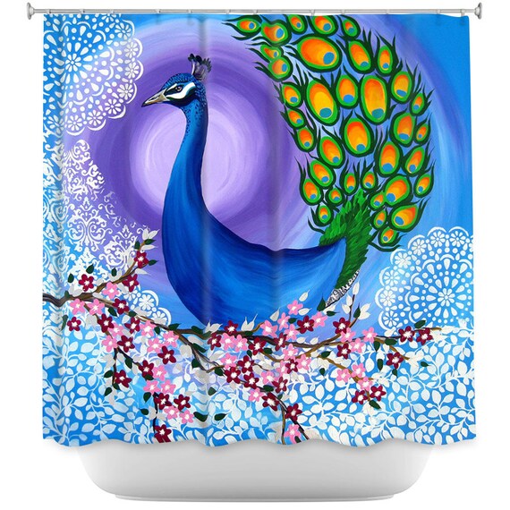 Peacock Present Peacock Presents Peacock Shower Curtain Etsy
