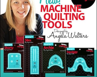 Angela Walters Creative Grids Machine Quilting Rulers - Antideslizante Acrílico de alto grado de 1/4 de pulgada de espesor