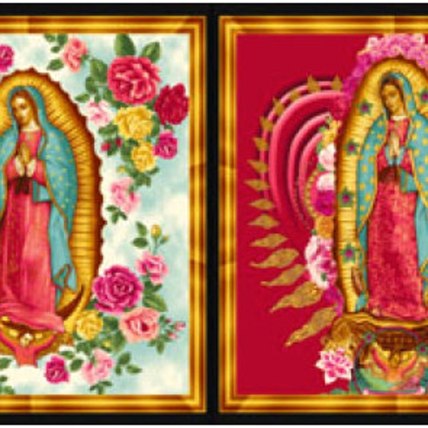 Virgin of Guadalupe fabric by Robert Kaufman Fabric ABCM-6482-195 BRIGHT by B Creative from Inner Faith Virgen