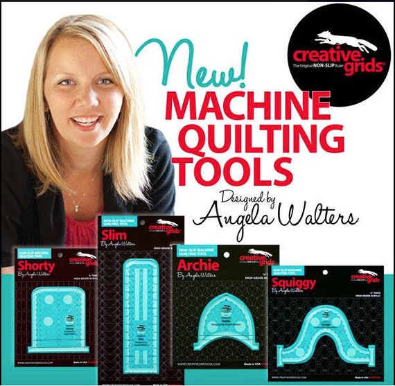 Angela Walters Creative Grids Machine Quilting Rulers Non Slip 1/4