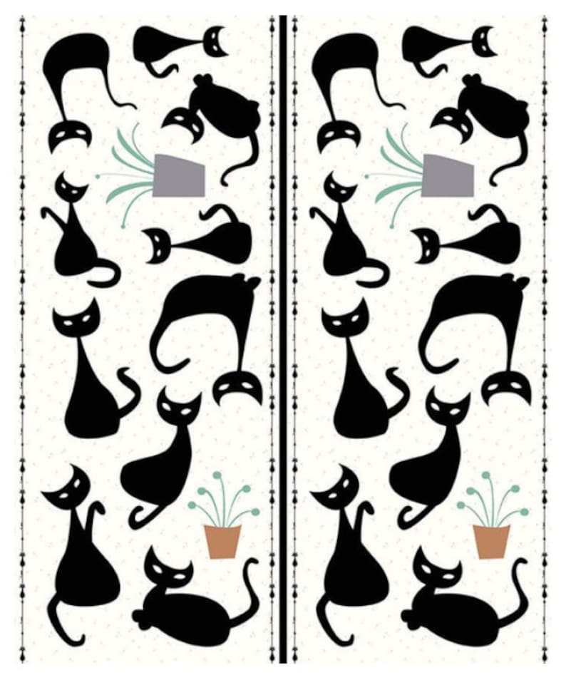 Mod Meow Cat Panel by Riley Blake Designs Fabric Panel Cats Etsy