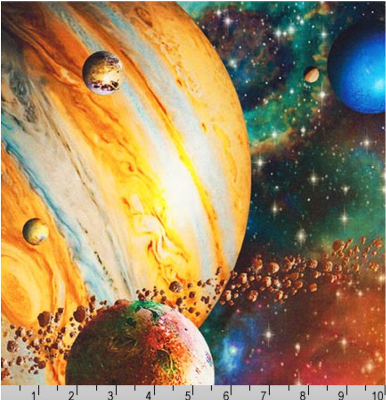 Night Sky Robert Kaufman Fabric CELESTIAL by Adrian Chesterman from Stargazers Digital