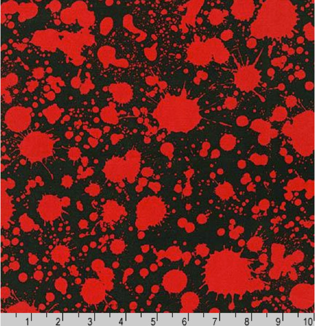Blood Type Blood Spatter Fabric on Black 100% Cotton - Etsy