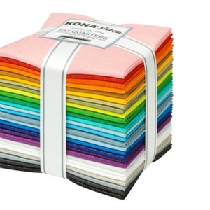 Fat Quarter Bundle Kona® Sheen von Studio RK - Komplette Kollektion FQ von Robert Kaufman Fabric