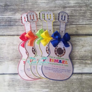 Coco Guitar Party Invitations: Mexican Fiesta Theme