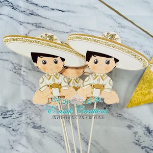 Gold Charrito Cutouts | Charro Baptism Centerpieces | Baby Charrito Decor | Charro Baby Shower GC20210413