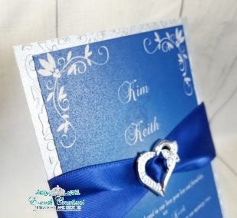 Royal Blue Wedding Invite Blue Wedding Invite Royal Blue | Etsy
