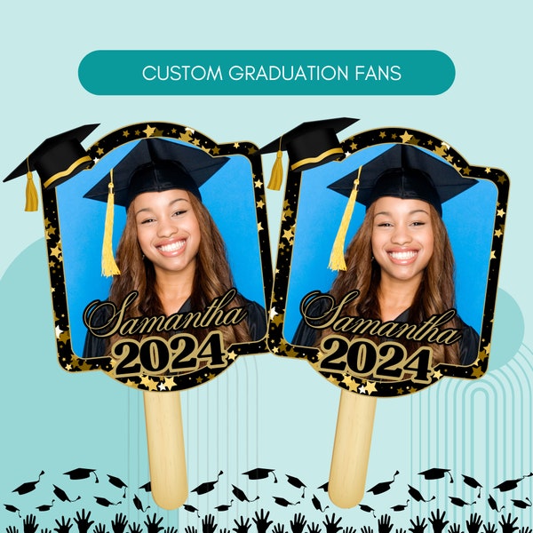 Graduation Fans, Personalized Fans, Big Head Fans, Class of 2024 Decor, Graduate Fans