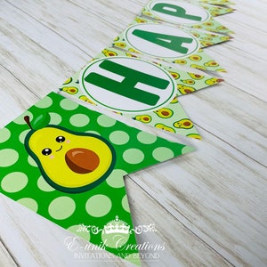 Avocado Party Banner, Avocado Birthday Banner, Avocado Decoration, Happy Birthday Banner. A2110