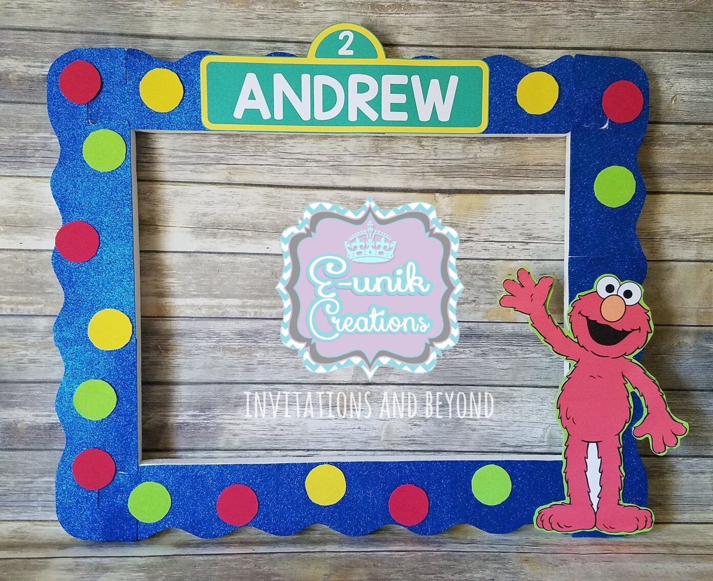 Elmo Birthday Selfie Frame Personalized 50