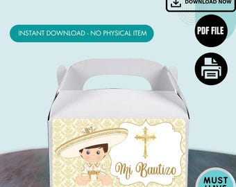 Pdf-bestand charritodoossticker | Gouden Charrito-labels | Gabble Box pdf-labels | Afdrukbaar Charrito-feest | Gouden Charro-doopsel. BGC20210413