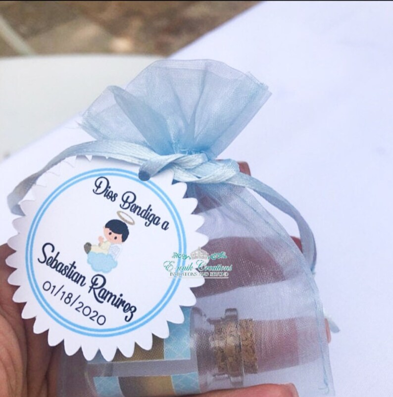 Personalized Baptism Favors Blue Rosary Baptism Favors Boy Etsy