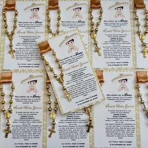 Charro Baptism Favors: Rosary Card Souvenir