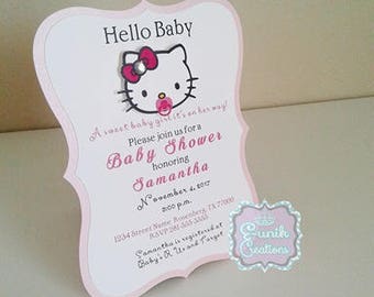 Hello Kitty Baby Shower Invitations-Hello Kitty Birthday Invitation-Hello Kitty Party