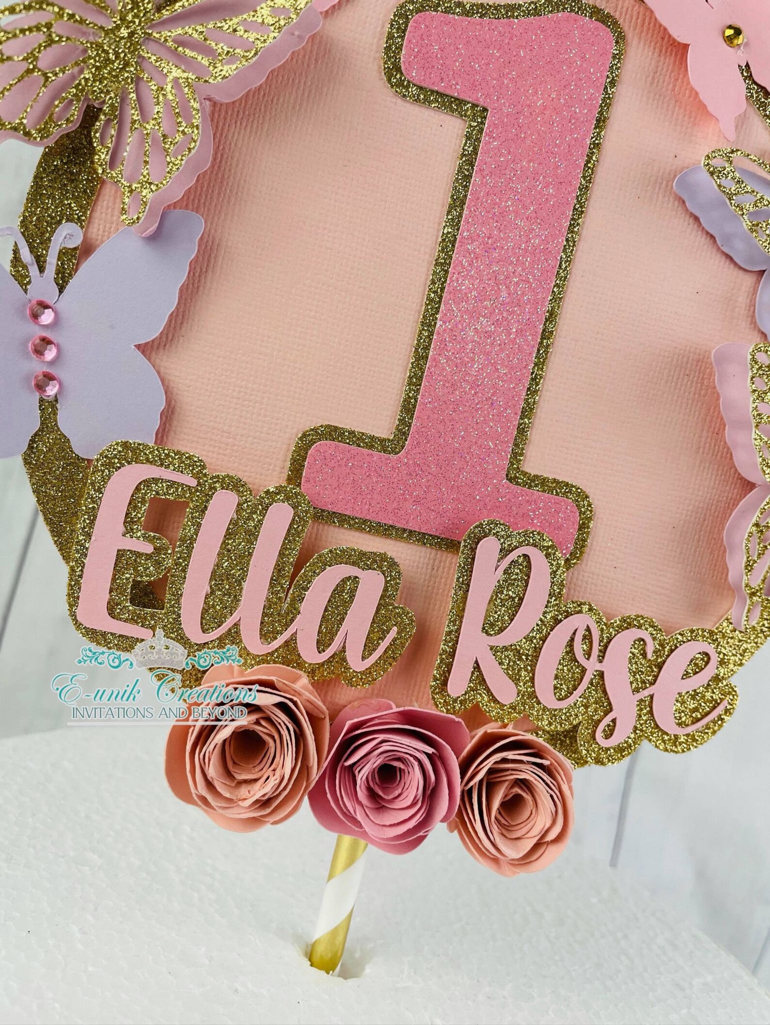 Butterfly Cake Topper Garden Cake Topper Floral Toppers 3D Etsy