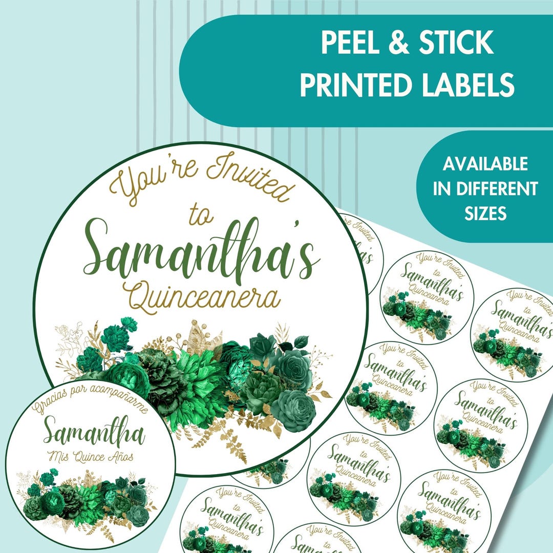 Emerald Quinceanera Sticker, Custom Stickers | Personalized and Printed ...