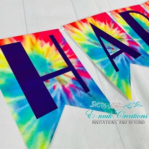 Tie Dye Banner, Groovy Party Banner, 60's Birthday Banner