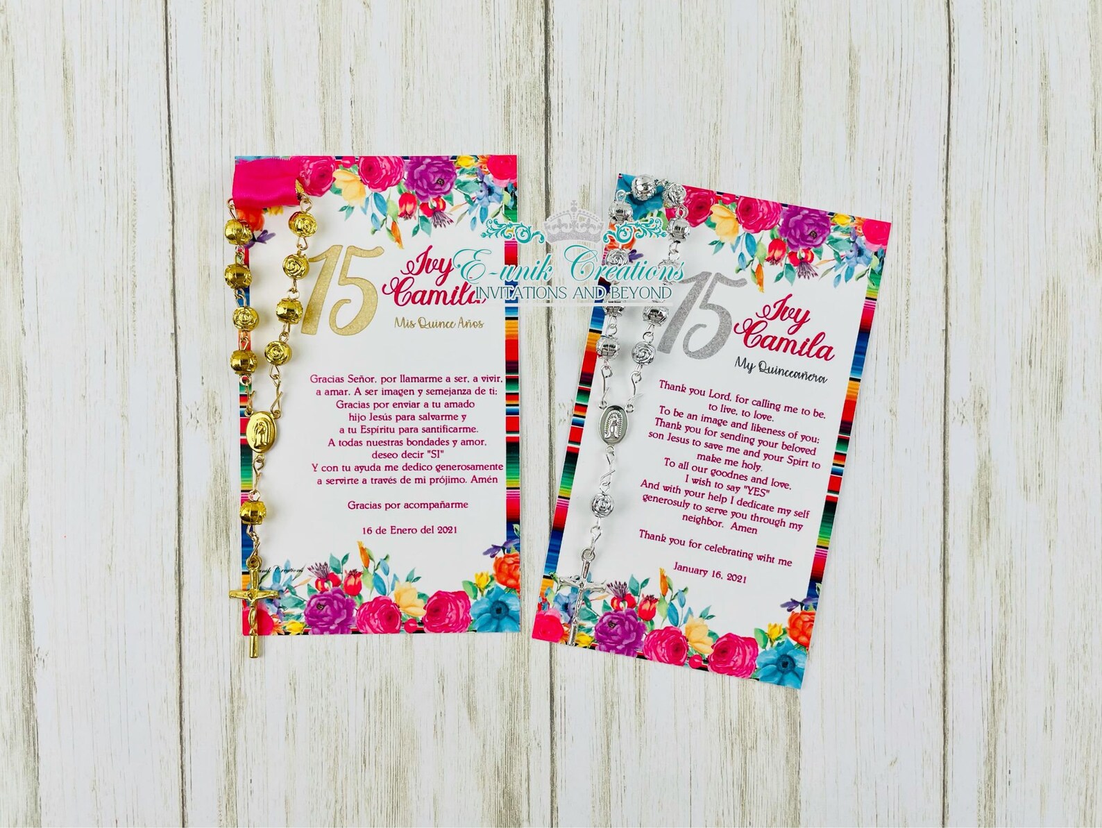 Quinceanera Favors Rosary Favors Quinceanera Prayer Mexican - Etsy