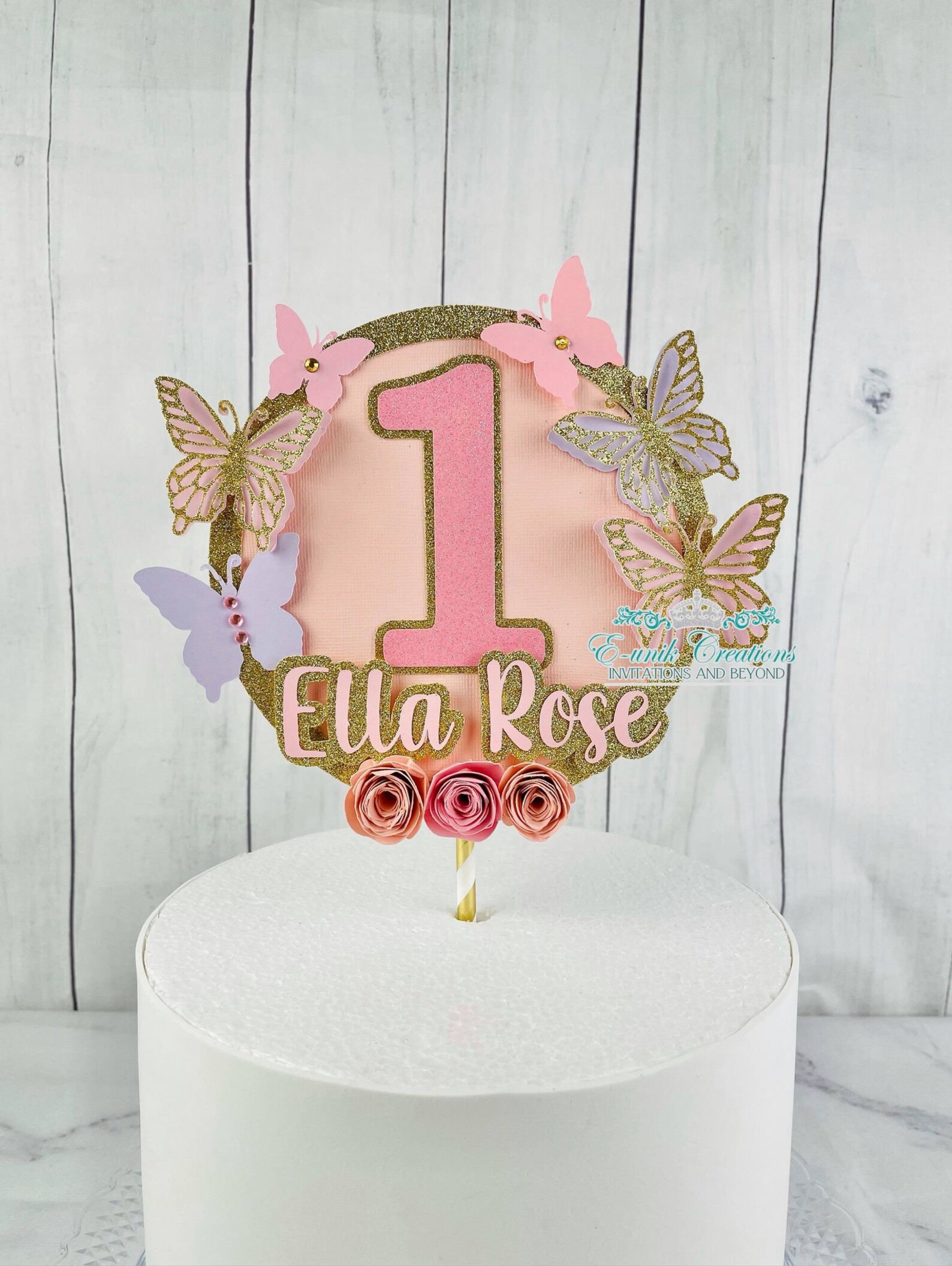 Butterfly Cake Topper Garden Cake Topper Floral Toppers 3D Etsy