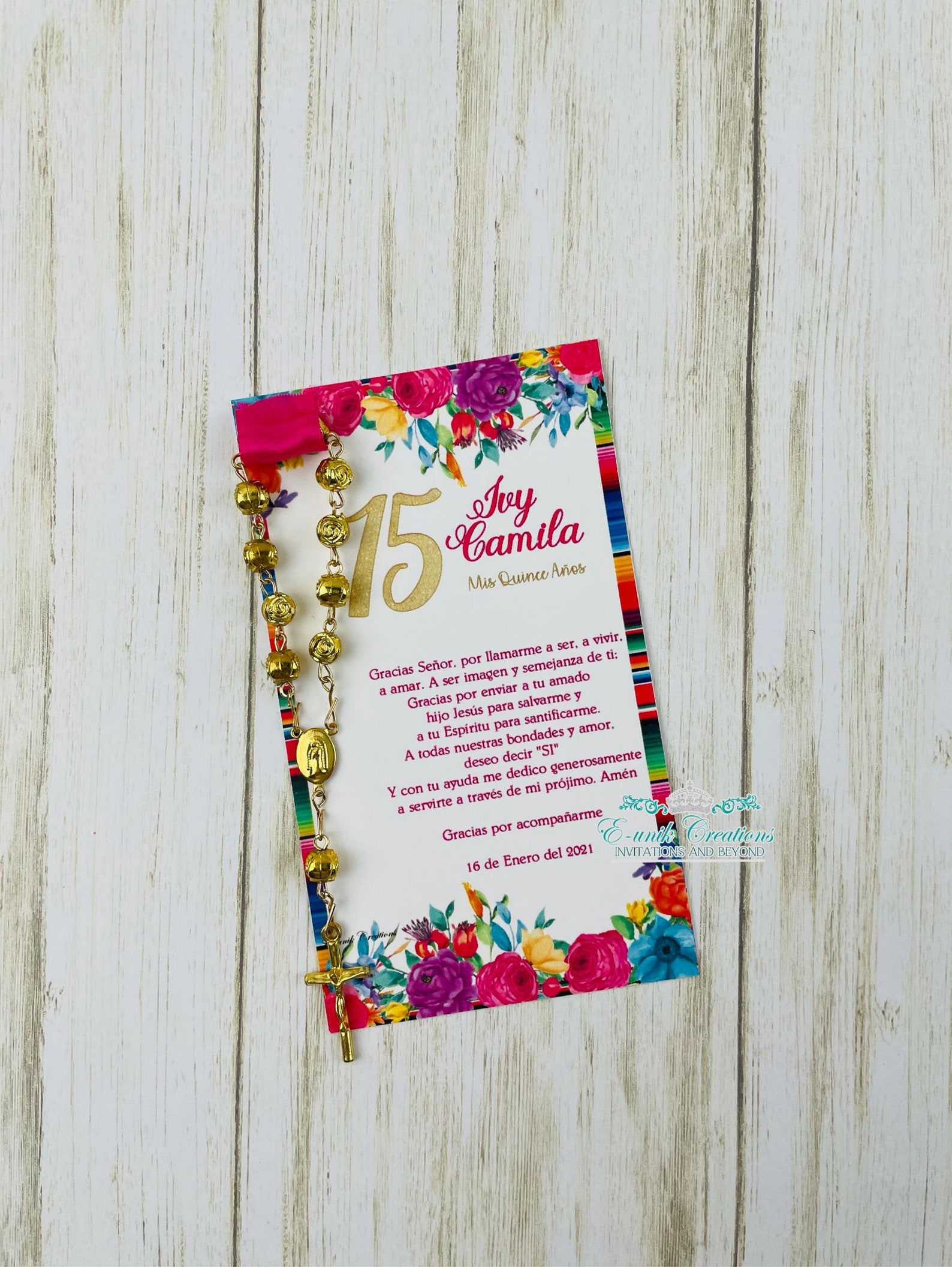 Quinceanera Favors Rosary Favors Quinceanera Prayer Mexican - Etsy