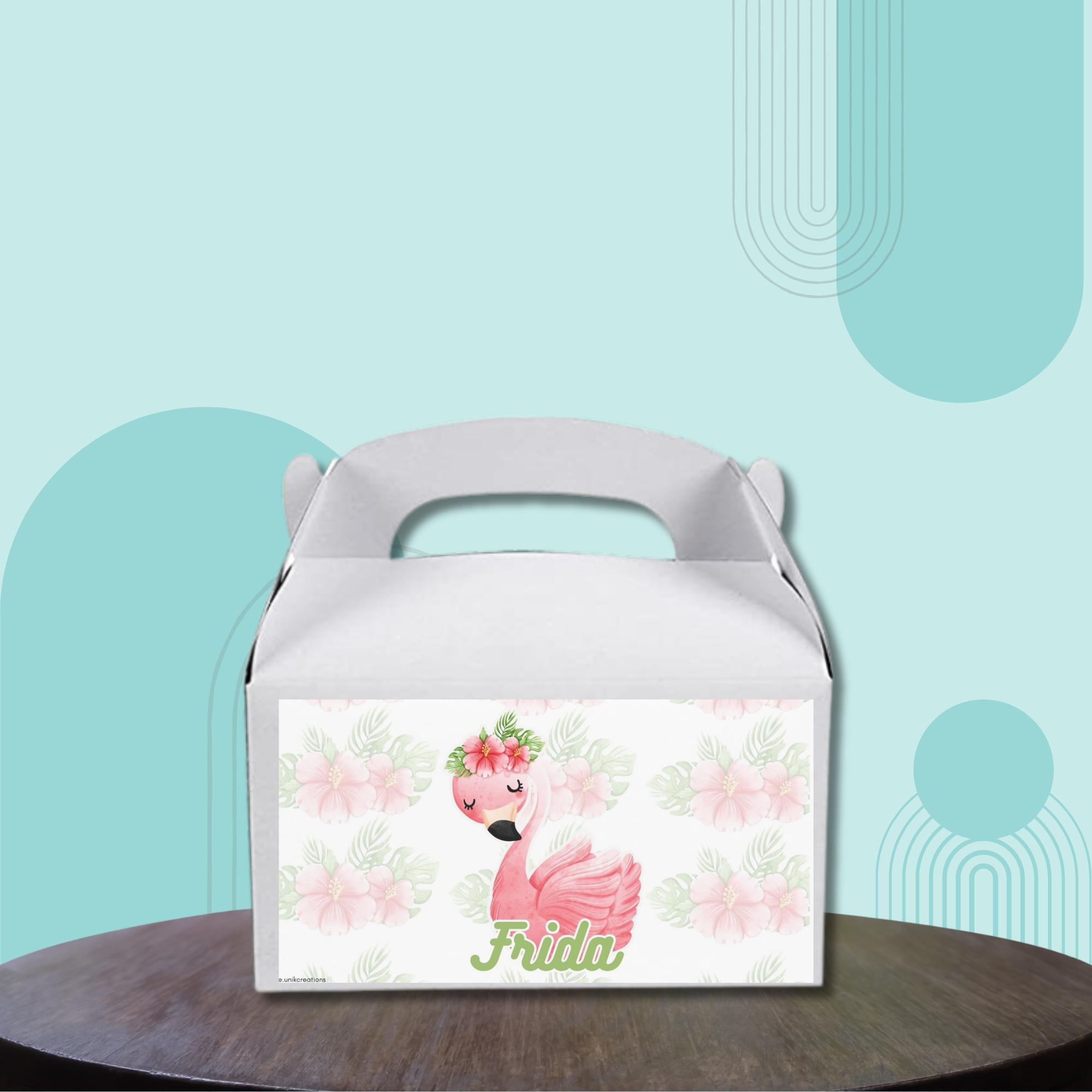 Flamingo Party Gable Box Label | Printed Gable Box Label | Flamingo Birthday Labels | Flamingo Party Box Labels 12pcs. FL0524