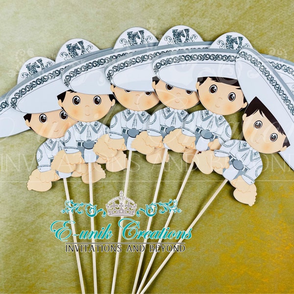 Charrito Cutouts, Charro Centerpieces, Baby Charro Decor, Charro Baby Shower, Silver Charrito. SC20210413