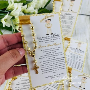 Lembrancinha de Batismo Charro, Lembrancinhas de Charro Douradas, Lembrancinhas de Rosário, Lembrancinhas Religiosas, Lembrancinhas de Cartão de Oração, Batismo Charro. 12 peças. GC20210413
