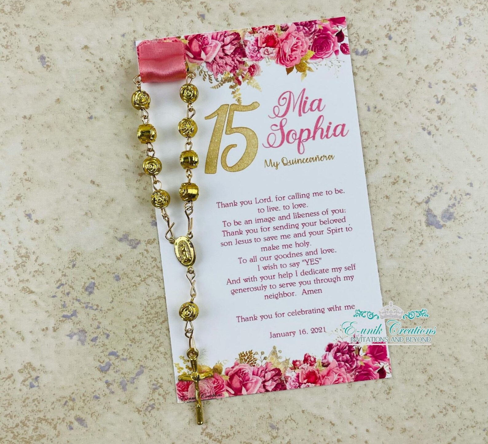 Quinceanera Favors Rosary Favors Sweet 16 Favors Pink Etsy