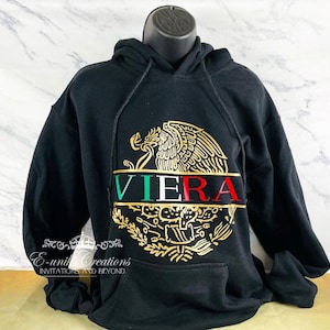 Mexican Hoodie, Mexican Flag Sweater, Mexican Eagle Last Name, Mexican State Name, Mexican Sweater