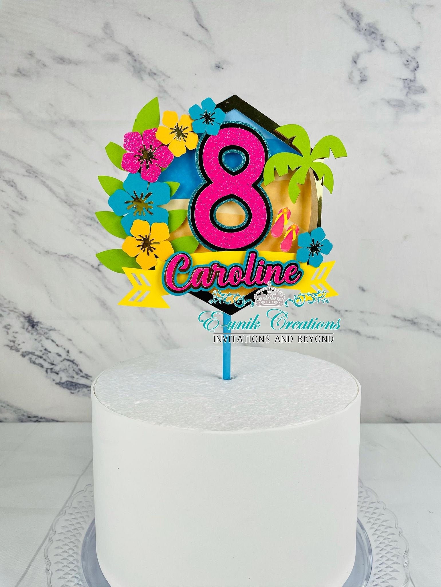 Luau Cake Topper Hawaiian Party Summer Party Hawaiian Cake Etsy