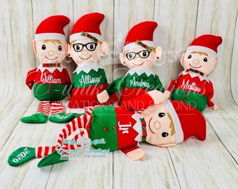 Personalized Elf, Christmas Elf Doll, Elf Girl Doll, Elf Boy Plush, Elf Custom Name