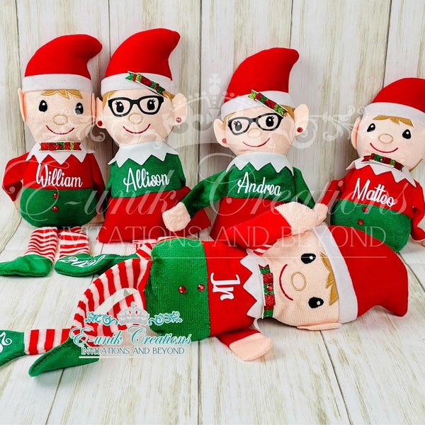 Personalized Elf, Christmas Elf Doll, Elf Girl Doll, Elf Boy Plush, Elf Custom Name