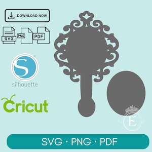 Arquivo de corte de convite de espelho, convite de espelho de princesa, convite de corte a laser de espelho, SVG de espelho, para silhueta de cameo, Cricut Design Space