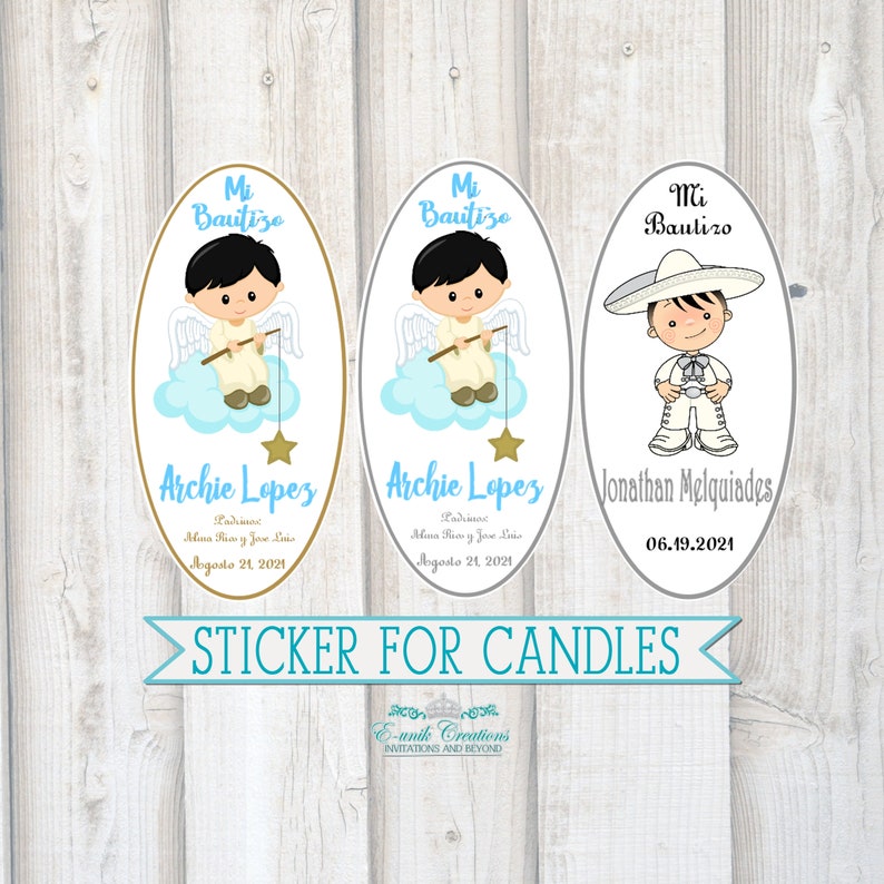 Oval Sticker Sticker for Candles Baptism Stickers Candle Etsy
