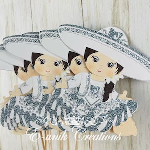Silver Charrita Girl Centerpieces: Party Decorations, Cardstock Cutouts