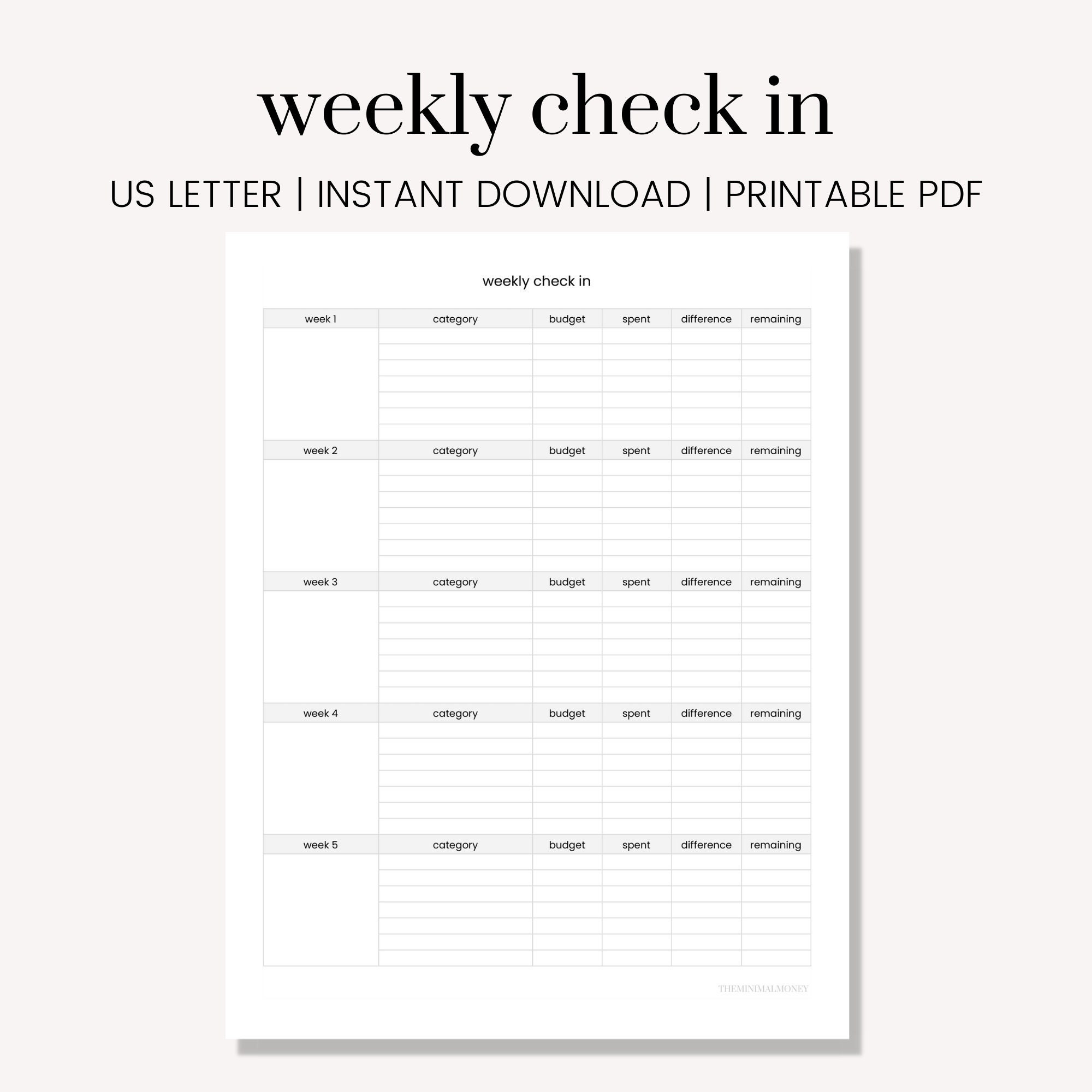 Weekly Check In Template Weekly Check In Template