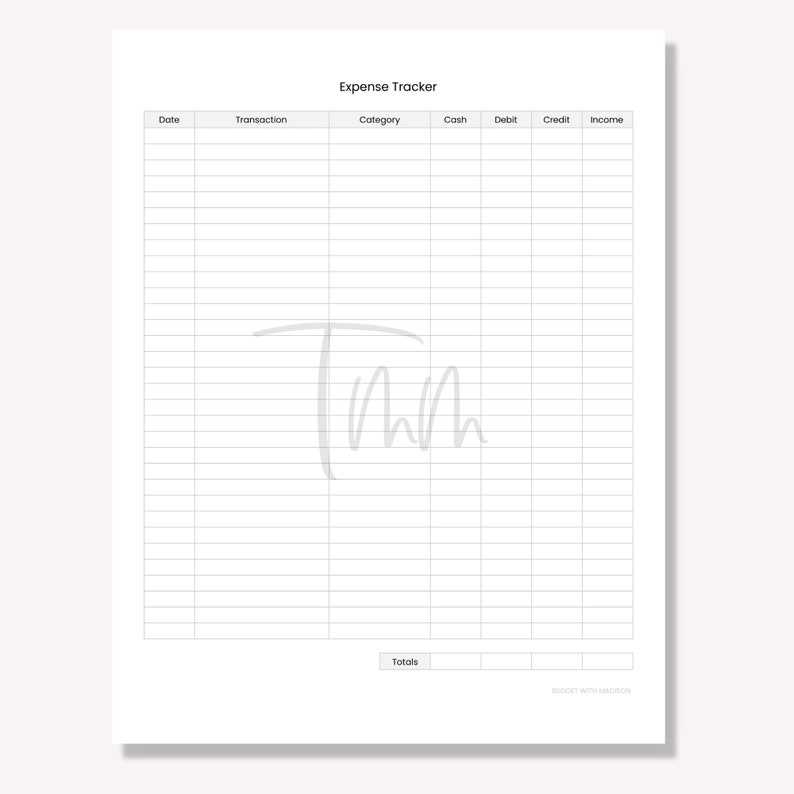 Expense Tracker Printable Template Sheet Expense Log Spending Log Etsy