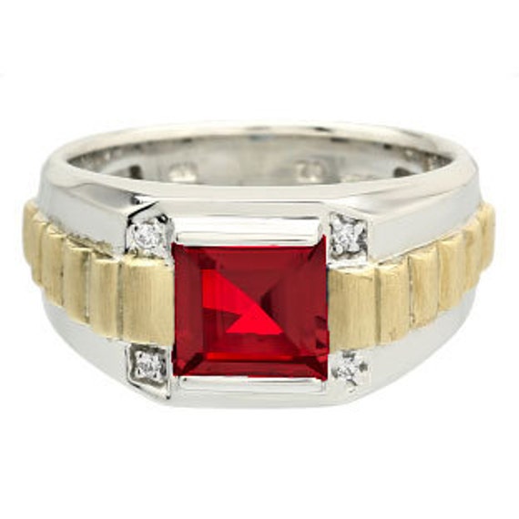 Men's ruby shop birthstone rings
