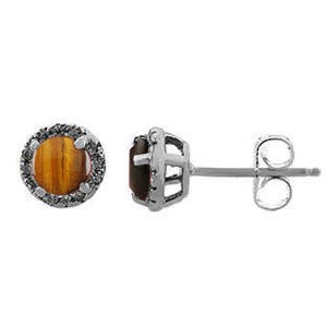 Simple Tiger Eye Stone Diamond Earrings Yellow White Rose Black Gold Silver Gold Tiger Eye Stone Jewelry Tiger Eye Stud Tiger Eye Earrings